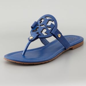 Blue Leather Miller Sandals